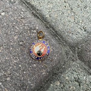 Vintage. Gold Metal, Circular LONG BEACH Bowling